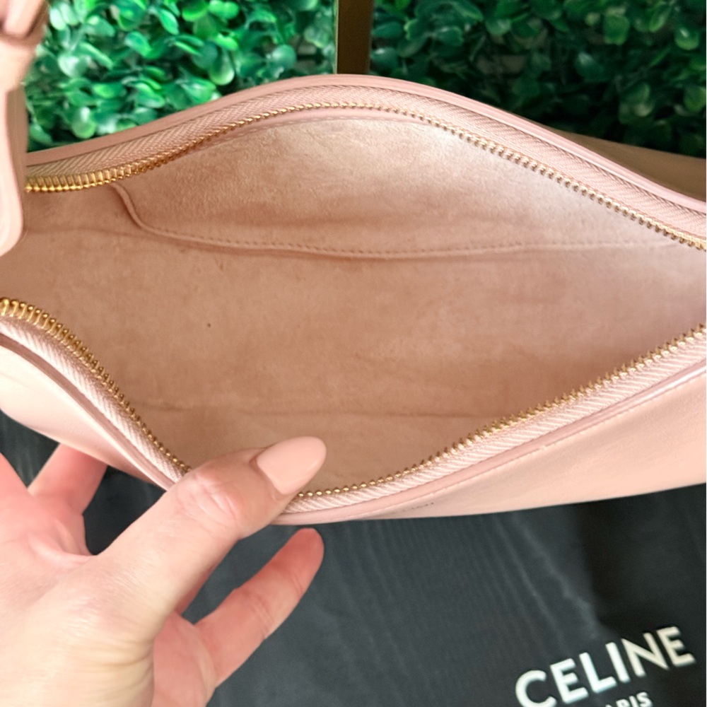 Celine Pink Leather Ava Shoulder Bag - Smooth Leather Hobo - Picture 10 of 11